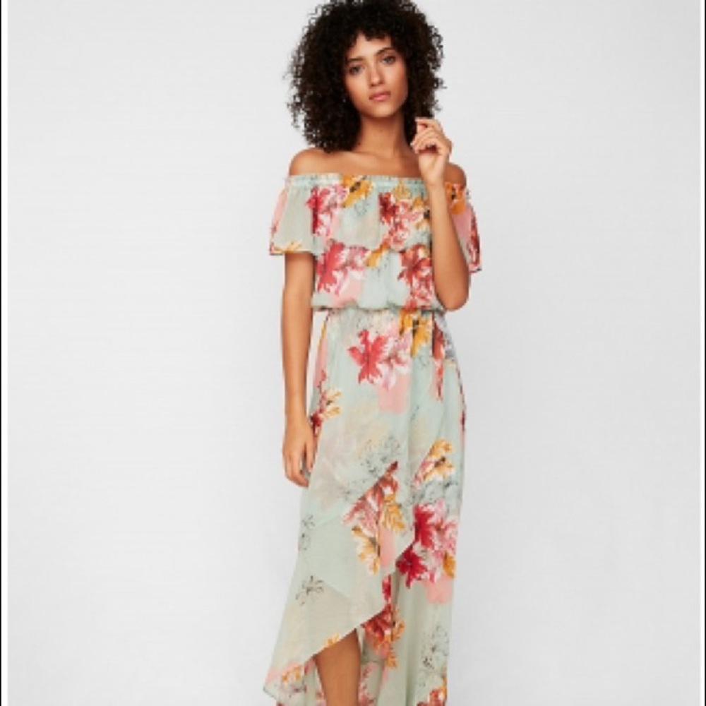 Floral Off the Shoulder Maxi Dress
